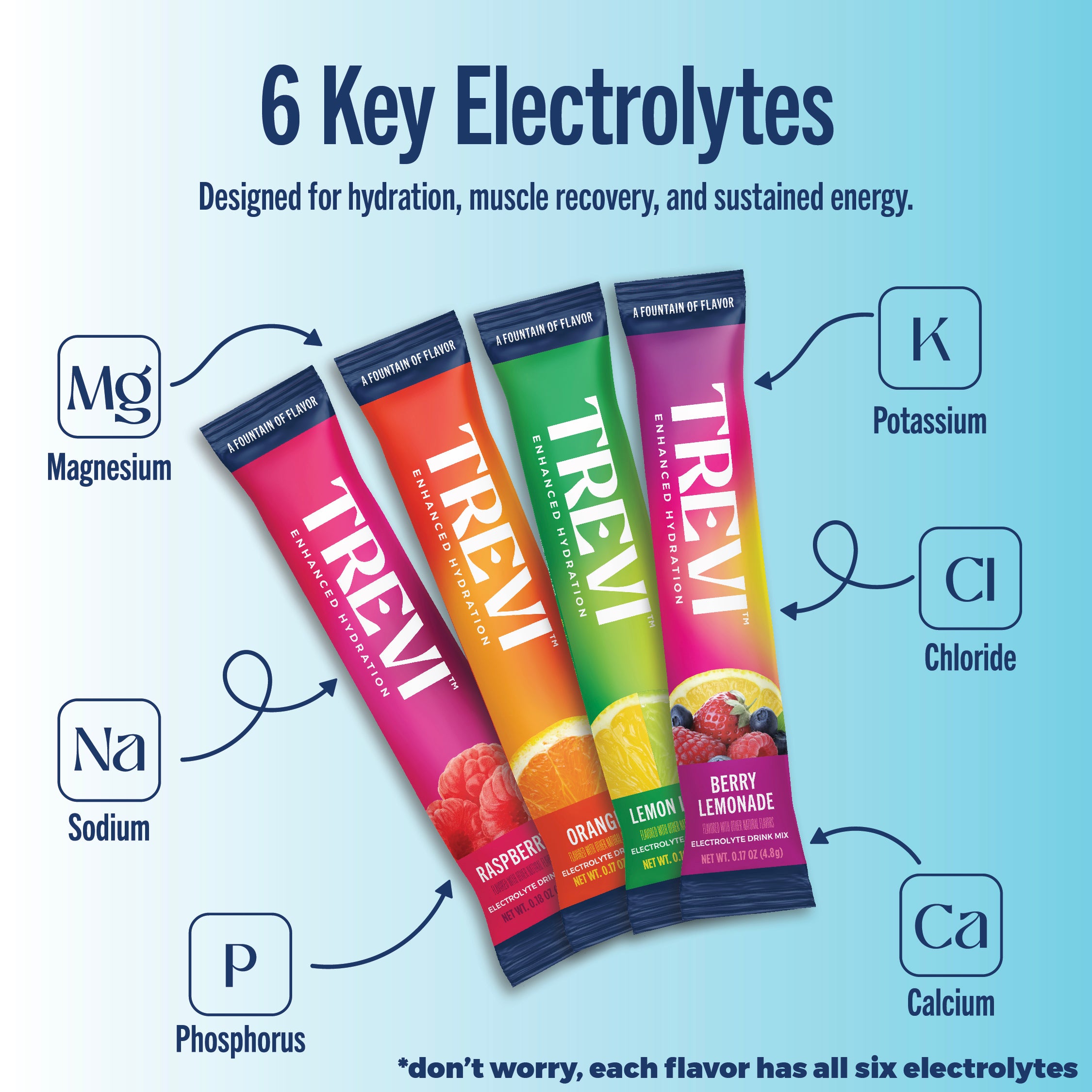 TBYB: Everyday Hydration: 8 Count Sugar Free Electrolyte Drink Mix: Original Variety Pack-TBYB
