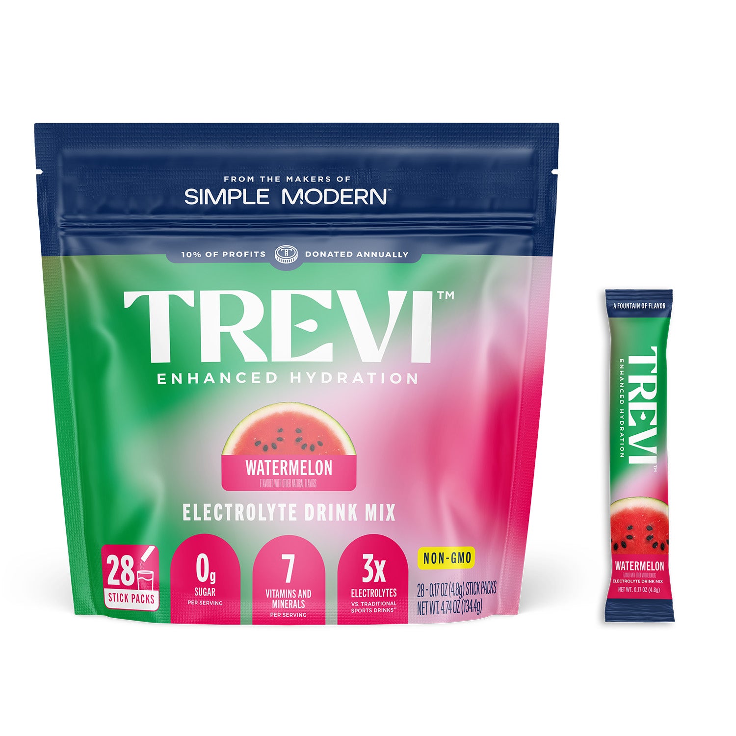 Everyday Hydration: 28 Count Sugar Free Electrolyte Drink Mix: Watermelon