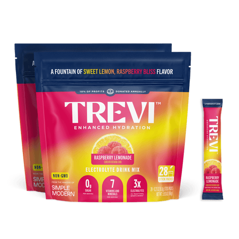 56 Count Sugar Free Raspberry Lemonade Electrolyte Drink Mix – Trevi